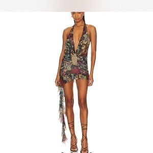 Jaded London Cindy Mini Dress in Dark Cheetah